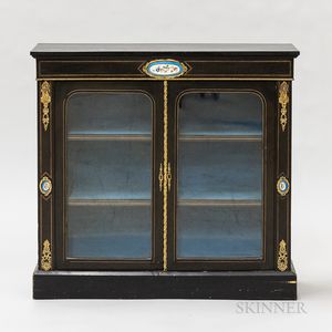 Victorian Ormolu-mounted, Glazed, and Ebonized Cabinet