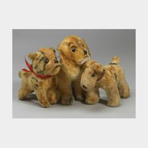 Lot of Five Mohair Dogs