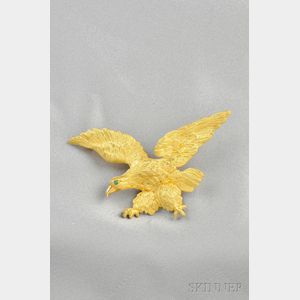 18kt Gold Eagle Brooch