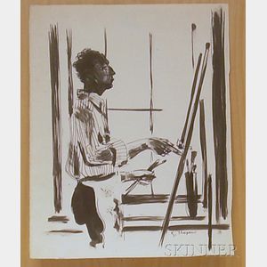 Kenneth Shopen (American, 1902-1967) Portrait of an Artist at His Easel.