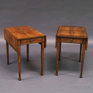Pair of Old Colony George III-style Walnut Pembroke Tables