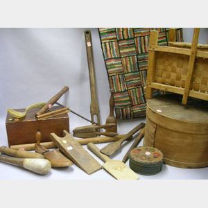 Group of Assorted Woodenware, Decorative, and Domestic Country Items