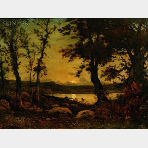 Henri Joseph Harpignies (French, 1819-1916) Landscape at Dusk