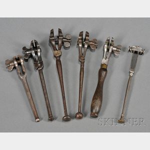 Six Iron and Steel Pin Vices