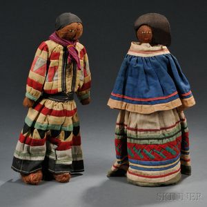 Two Seminole Palm Fiber Dolls
