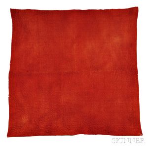 Red Linsey Woolsey Quilted Coverlet