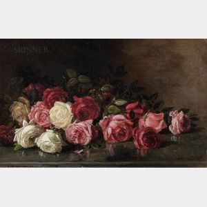 Benjamin Champney (American, 1817-1907) Still Life with Roses