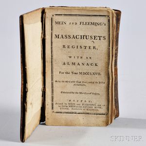 Mein and Fleeming's Massachusets Register, with an Almanack for the Year 1767.