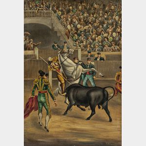 Léon Trousset (French/American, 1838-1917) Bullfight