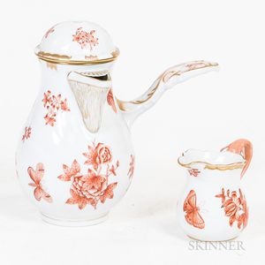Herend Fortuna Porcelain Creamer and Coffeepot