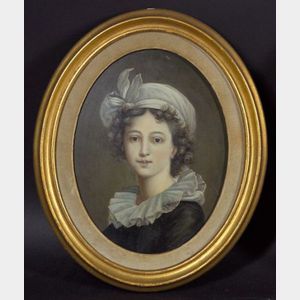 After Marie Louise Elisabeth Vigee LeBrun (French, 1755-1842) Self Portrait.