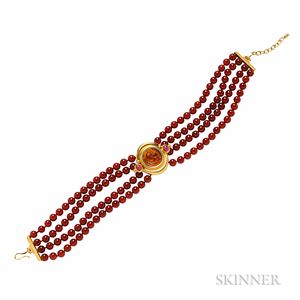18kt Gold and Carnelian Necklace