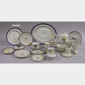Approximately 100 Assembled Pieces of Chinese Export Porcelain Armorial Tableware