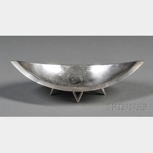 Small Mid-century Modern .935 Silver Footed Dish