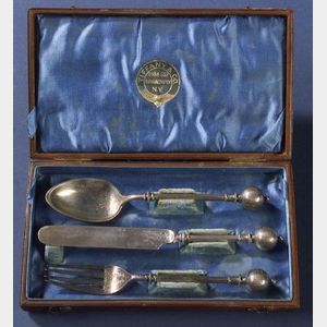 Tiffany & Co. Sterling Three Piece Boxed Child's Flatware Set