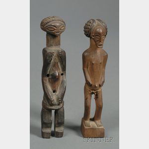 Two African Carved Wood Female Figures