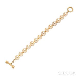 18kt Gold and Golden Pearl Bracelet, Mish