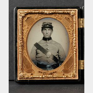 Sixth Plate Ambrotype of a Young Civil War Soldier