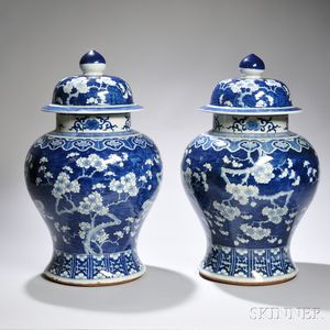 Pair of Temple Jars and Covers