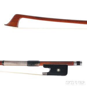 French Silver-mounted Violoncello Bow, Charles Louis Bazin