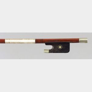 French Nickel Mounted Violin Bow, Cuniot-Hury