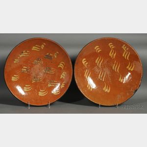Two Slip-decorated Redware Plates