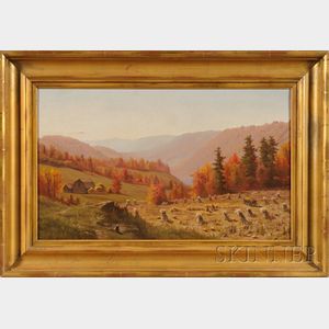John Dodgson Barrow (American, 1824-1907) Autumn Hillside Landscape.