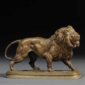 After Paul Edouard Delabrierre (French, 1829-1912) Bronze Model of a Lion