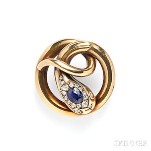 Antique Gold, Sapphire, and Diamond Brooch