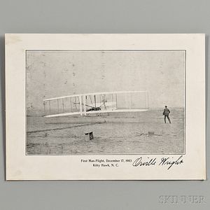 Wright, Orville (1871-1948) Signed Photo Postcard.