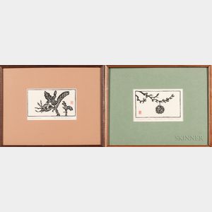 Un-ichi Hiratsuka (1895-1997),Two Ink Woodblock Prints