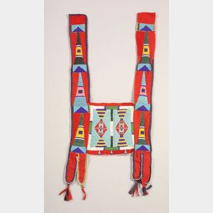 Northern Plains Beaded Hide and Cloth Martingale