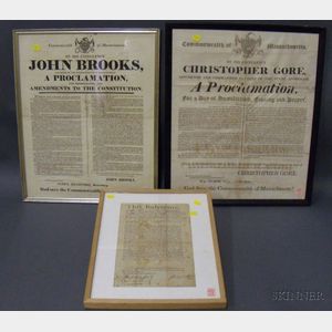 Eight Framed and Unframed 19th Century Broadsides and Documents