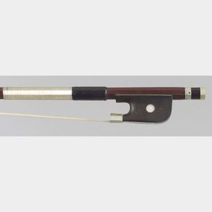 French Nickel Mounted Violoncello Bow, Maire School