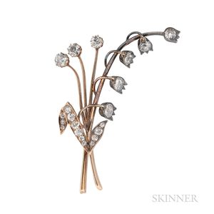 Antique Diamond Lily-of-the-valley Brooch