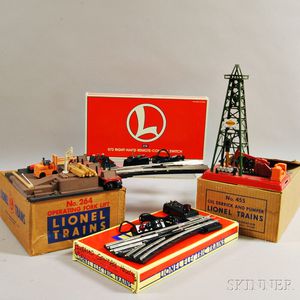 #455 Oil Derrick and Pumper, a #264 Operating Fork Lift, and Two #072 Remote Control Switches