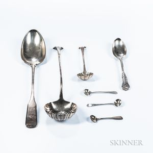 Six Pieces of English Sterling Silver Flatware