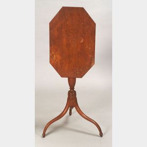 Federal Red-Stained Birch Tilt-top Candlestand