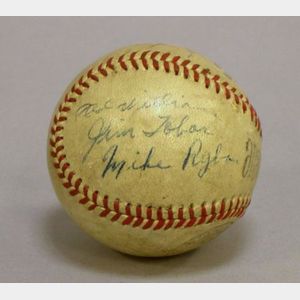 1941/1942 Boston Red Sox Autographed Baseball