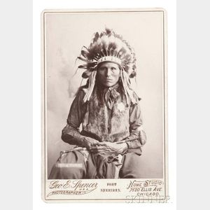 Framed Cabinet Card Photograph of Chief "Ring Hawk" by George E. Spencer