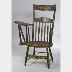 Paint Decorated Writing-Arm Windsor Chair