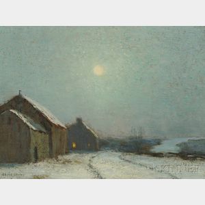 Bruce Crane (American, 1857-1937) Winter Moonlight