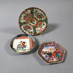 Three Chinese and Japanese Porcelain Dishes