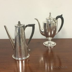 Two American Colonial Revival Sterling Silver Coffeepots