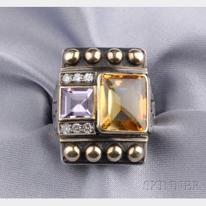 Silver Gem-set Ring, Cozzolino