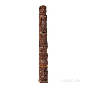 Northwest Coast Wooden Model Totem Pole