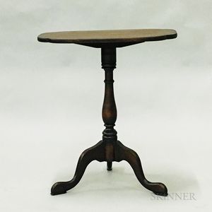 Queen Anne-style Mahogany and Cherry Tilt-top Candlestand