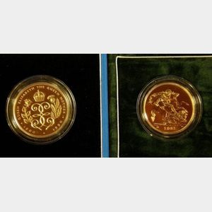 Two United Kingdom £ 5 Gold Proof Coins