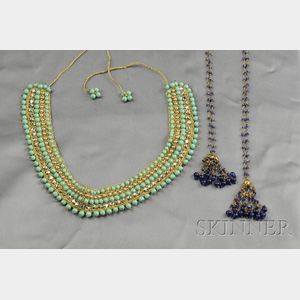 Two Colored Glass Bead Necklaces