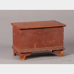 Miniature Red-painted Six-Board Chest